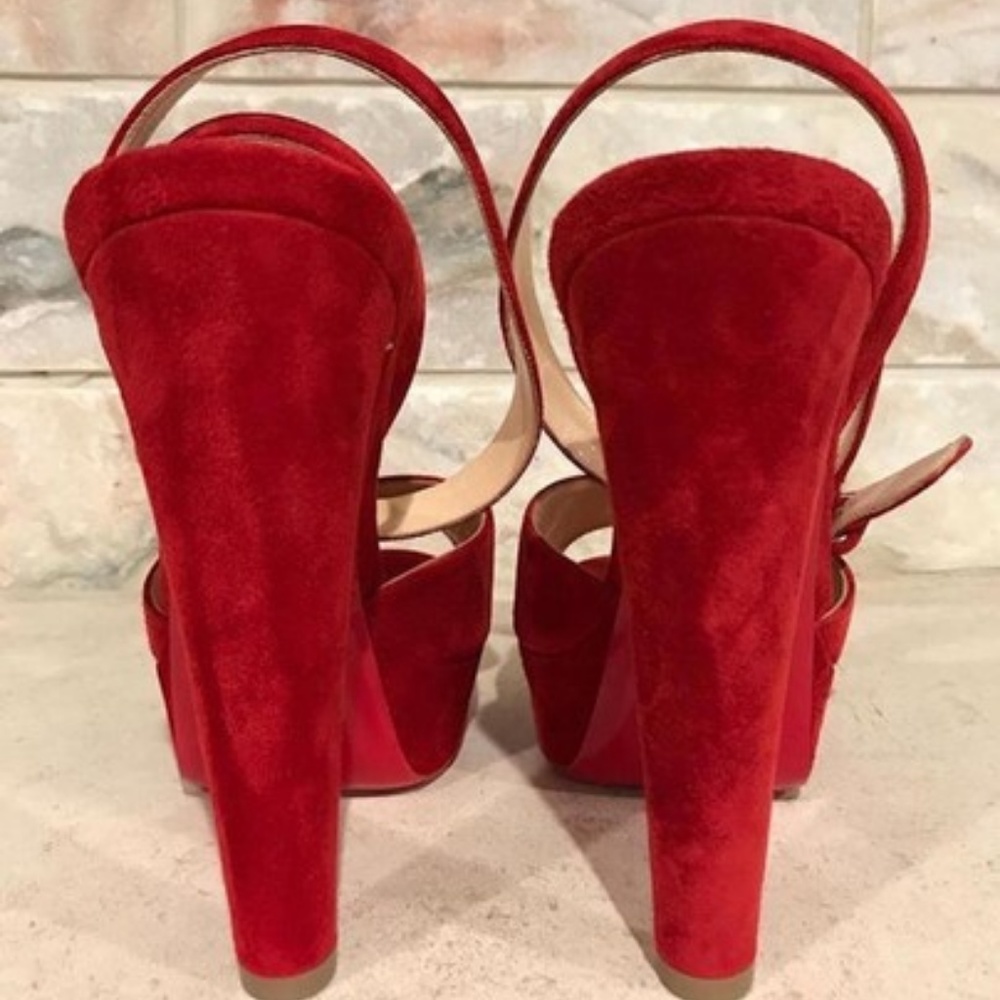 Red Louloudancing 140 Ankle Strap Heel Pumps - Picture 2 of 5